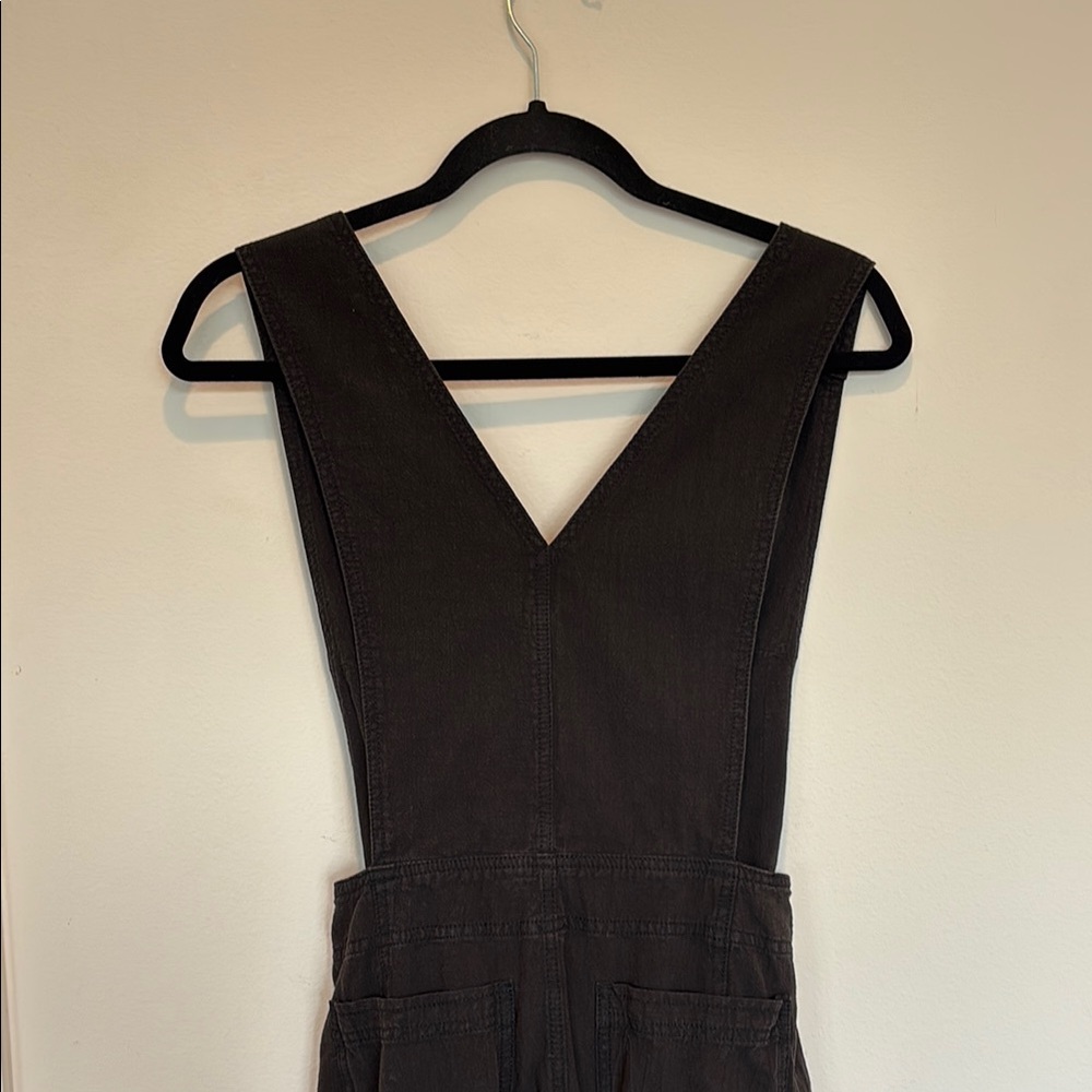 Free People Black Belted V-Neck Jumpsuit - Picture 4 of 7